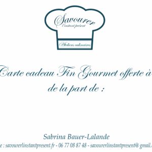 Carte cadeau atelier Fin Gourmet